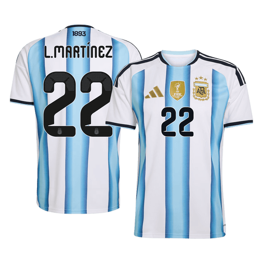 L.MARTÍNEZ #22 Men's Argentina World Cup 2026 Home Soccer Jersey Premium product view 1