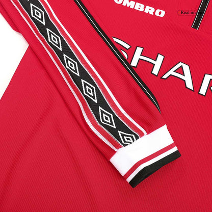 Retro Men's Manchester United 1998/99 Home Long Sleeve Soccer Jersey product view 4