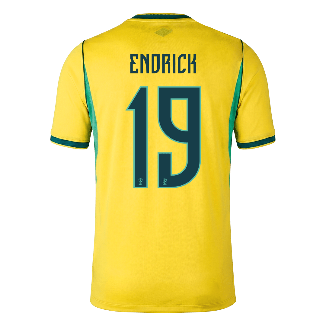 ENDRICK #19 Men's Brazil World Cup 2026 Home Soccer Jersey Premium product view 6