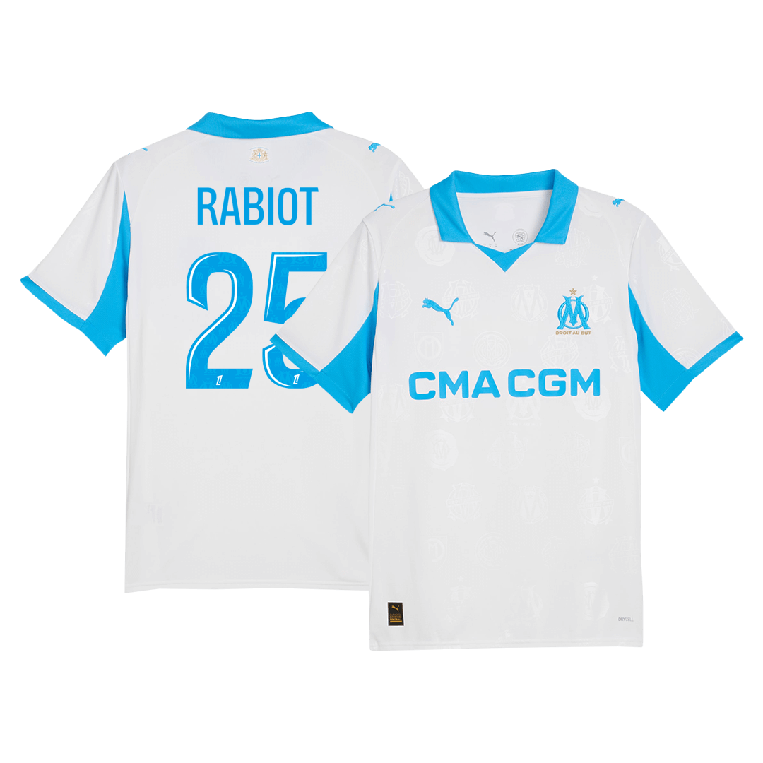 RABIOT #25 Men's Marseille 2025/26 Home Soccer Jersey product view 1