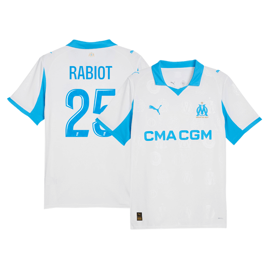 RABIOT #25 Men's Marseille 2025/26 Home Soccer Jersey product view 1