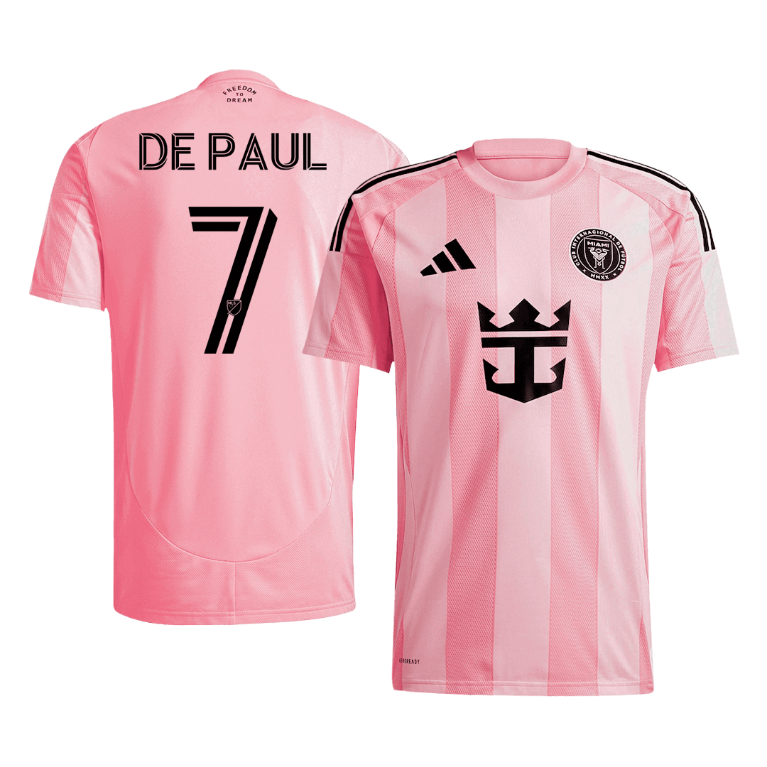 DE PAUL #7 Men's Inter Miami CF 2025 Home Soccer Jersey product view 1
