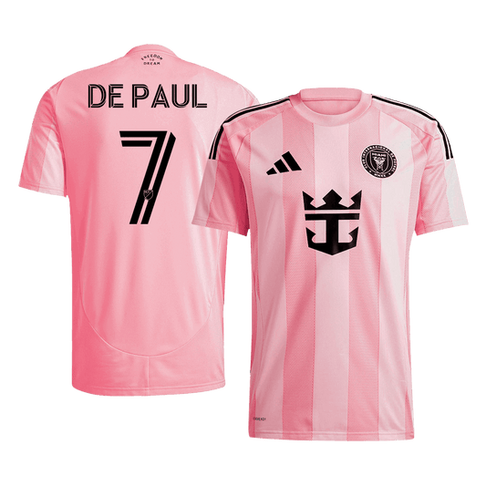 DE PAUL #7 Men's Inter Miami CF 2025 Home Soccer Jersey product view 1