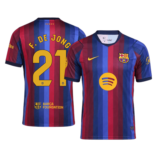 F. DE JONG #21 Men's Barcelona 2026/27 Home Soccer Jersey product view 1