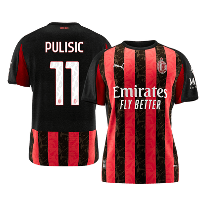 PULISIC #11 Men's AC Milan 2025/26 Home Soccer Jersey Premium product view 1
