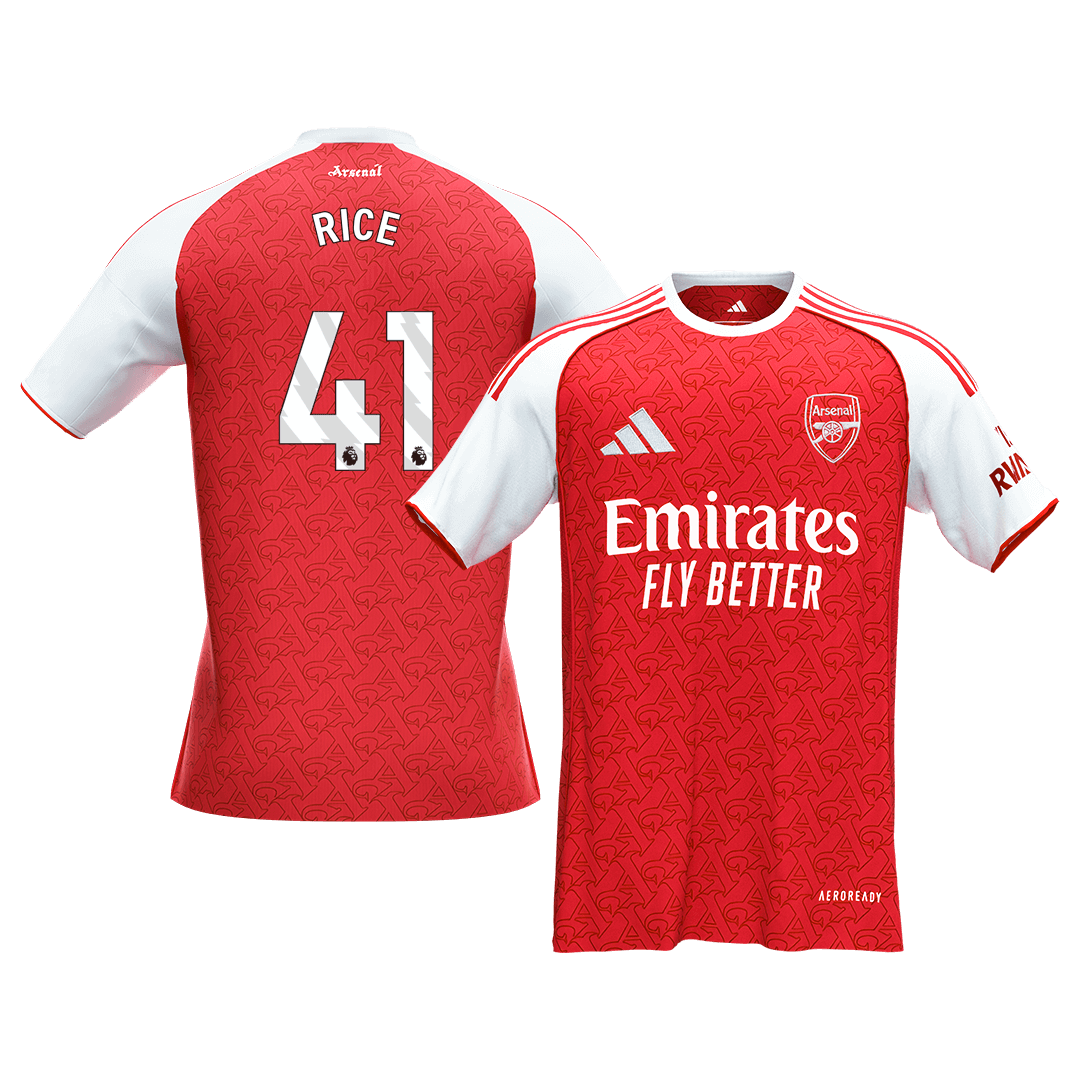 RICE #41 Men's Arsenal 2025/26 Home Soccer Jersey Premium product view 1