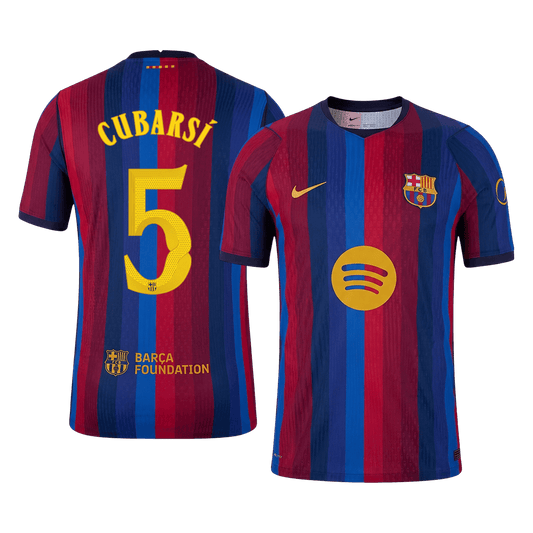 CUBARSÍ #5 Men's Barcelona UCL 2026/27 Player Version Home Soccer Jersey product view 1