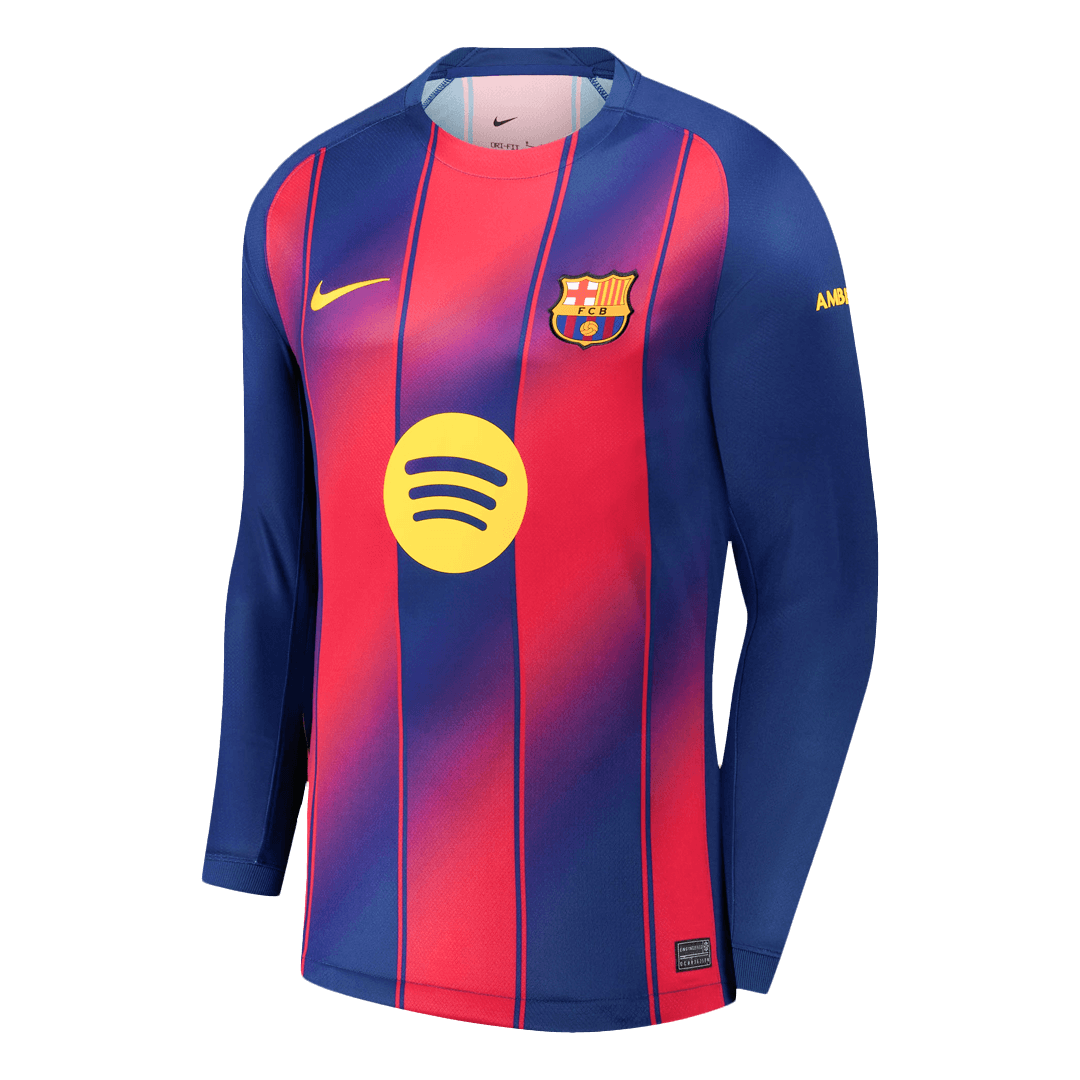 Men's Barcelona 2025/26 Home Long Sleeve Soccer Jersey product view 1