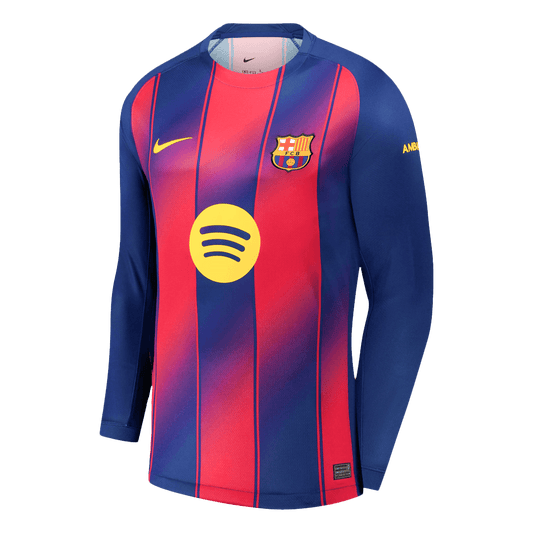 Men's Barcelona 2025/26 Home Long Sleeve Soccer Jersey product view 1