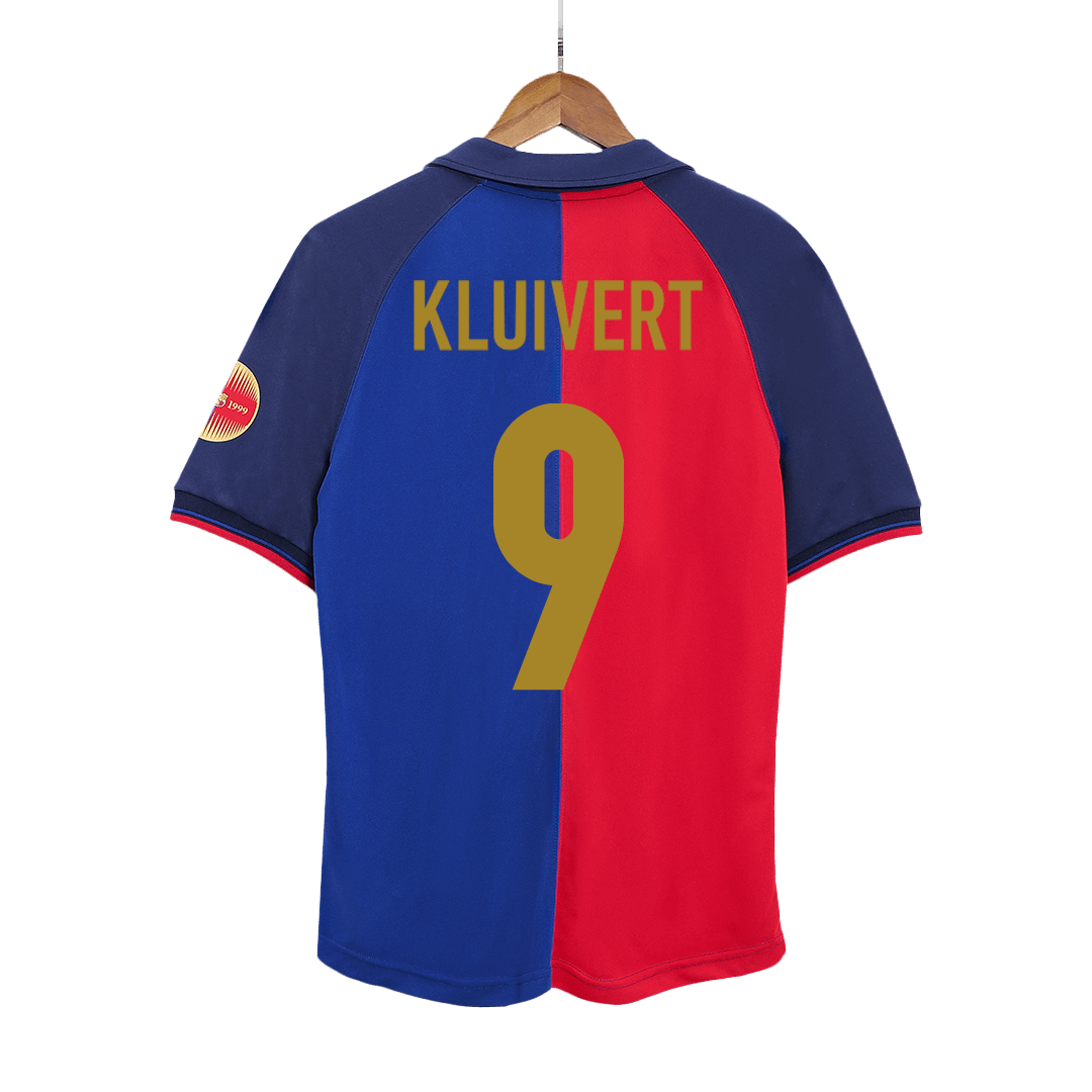 Retro KLUIVERT #9 Men's Barcelona 1999/00 Home Soccer Jersey product view 1