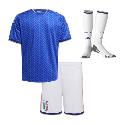 Kid's Italy World Cup 2026 Home Soccer Jersey Full Kit