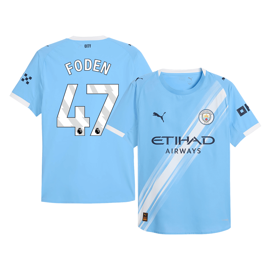 FODEN #47 Men's Manchester City 2025/26 Player Version Home Soccer Jersey - Slim Fit product view 1