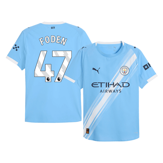 FODEN #47 Men's Manchester City 2025/26 Player Version Home Soccer Jersey - Slim Fit product view 1