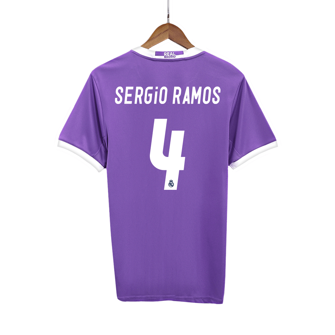 Retro SERGIO RAMOS #4 Men's Real Madrid 2016/17 Away Soccer Jersey product view 1