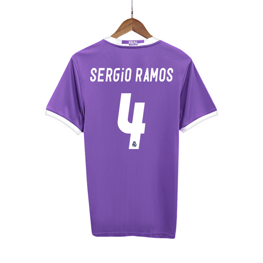 Retro SERGIO RAMOS #4 Men's Real Madrid 2016/17 Away Soccer Jersey product view 1