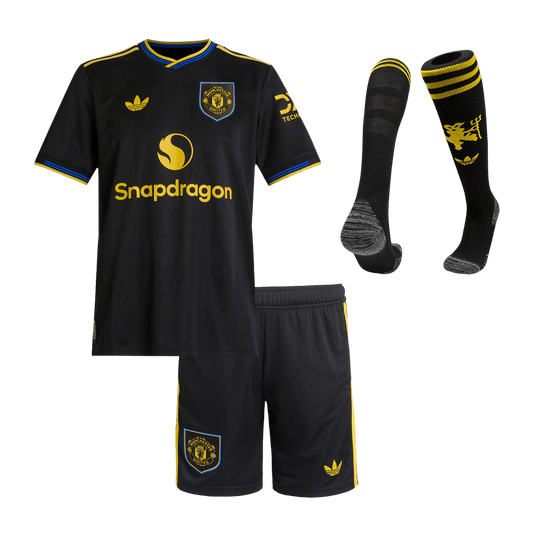 Kid's Manchester United 2025/26 Third Away Soccer Jersey Full Kit