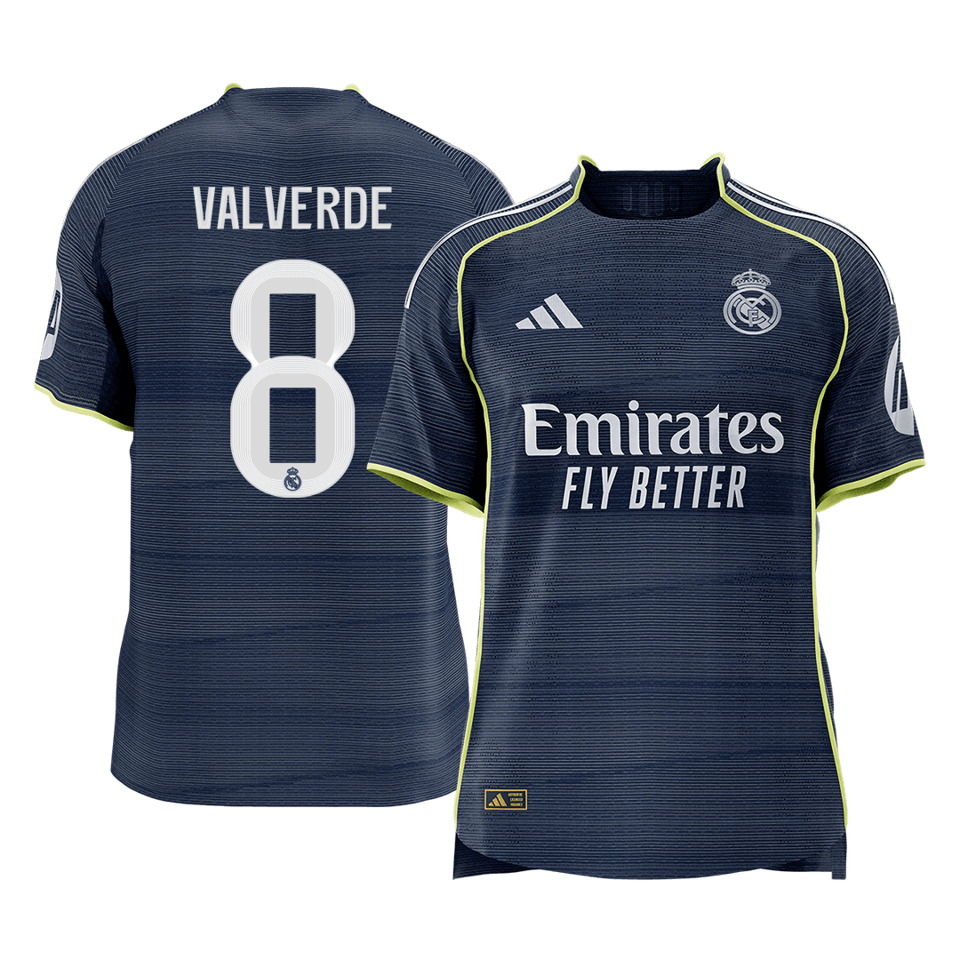 VALVERDE #8 Men's Real Madrid 2025/26 Player Version Away Soccer Jersey - Slim Fit Premium product view 1