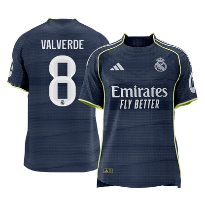 VALVERDE #8 Men's Real Madrid 2025/26 Player Version Away Soccer Jersey - Slim Fit Premium product view 1