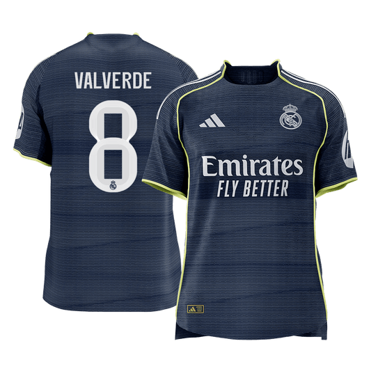 VALVERDE #8 Men's Real Madrid 2025/26 Player Version Away Soccer Jersey - Slim Fit Premium product view 1