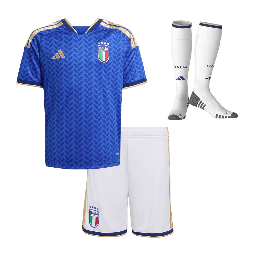 Kid's Italy World Cup 2026 Home Soccer Jersey Full Kit