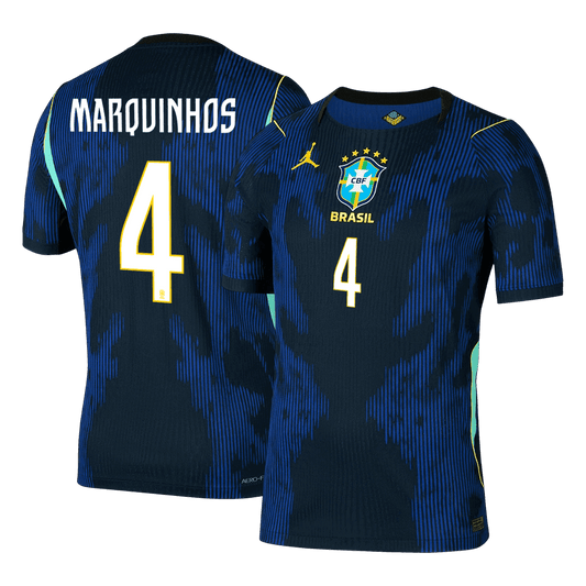MARQUINHOS #4 Men's Brazil World Cup 2026 Player Version Away Soccer Jersey - Slim Fit product view 1