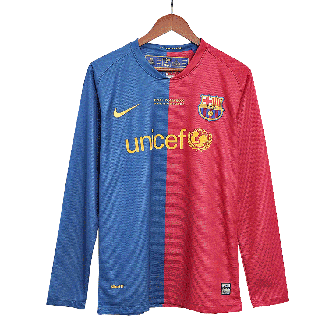 Retro XAVI #6 Men's Barcelona UCL UCL Final 2008/09 Home Long Sleeve Soccer Jersey product view 11
