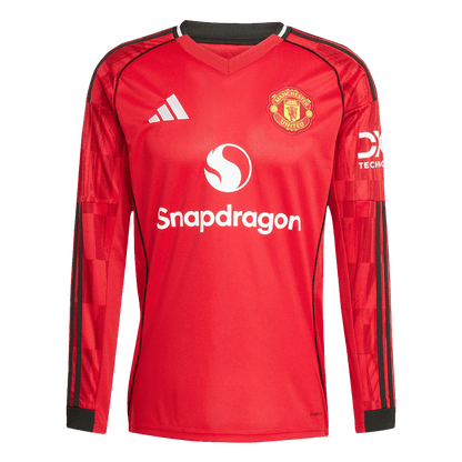 Men's Manchester United 2025/26 Home Long Sleeve Soccer Jersey product view 1