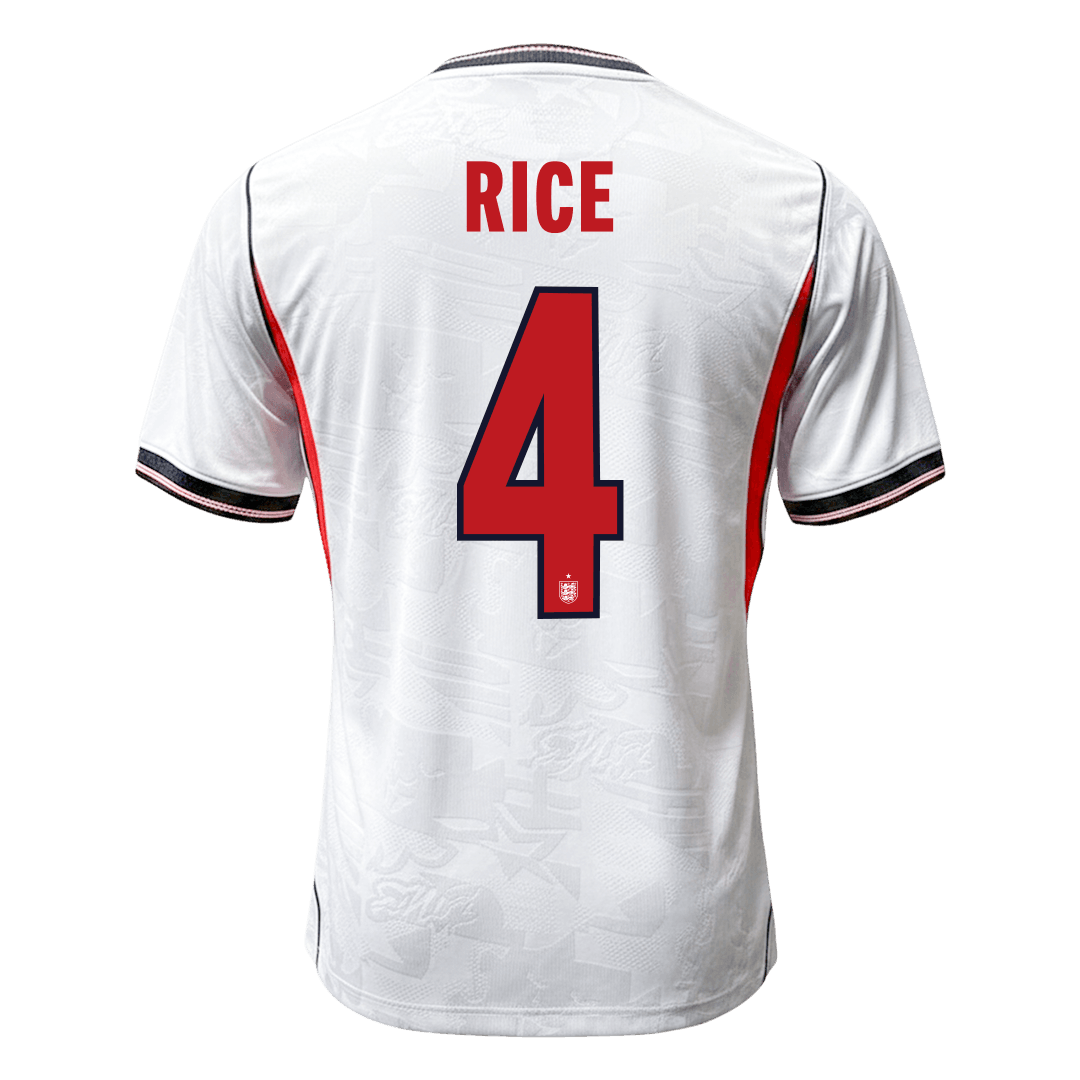 RICE #4 Men's England World Cup 2026 Player Version Home Soccer Jersey - Slim Fit product view 9