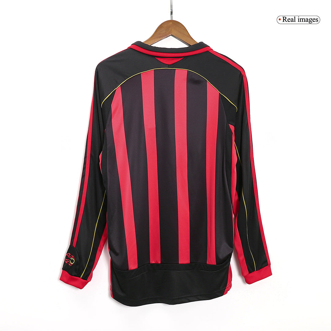 Retro Men's AC Milan 2006/07 Home Long Sleeve Soccer Jersey product view 8