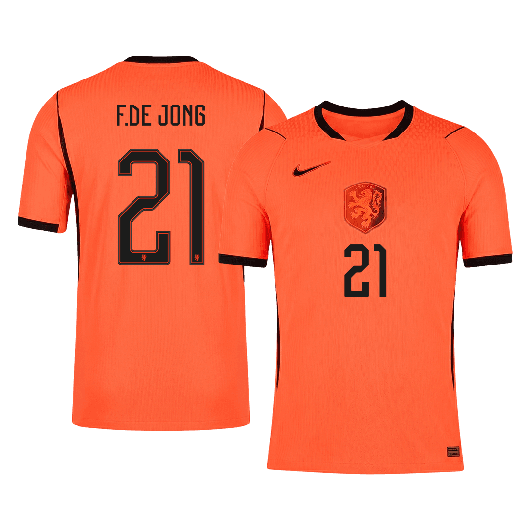 F.DE JONG #21 Men's Netherlands World Cup 2026 Player Version Home Soccer Jersey - Slim Fit product view 1