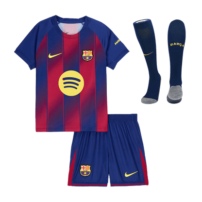 Kid's Barcelona 2025/26 Home Soccer Jersey Full Kit [PREMIUM]