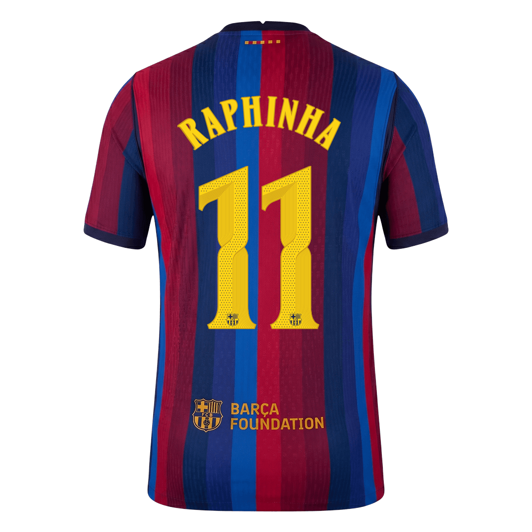 RAPHINHA #11 Men's Barcelona UCL 2026/27 Player Version Home Soccer Jersey product view 3