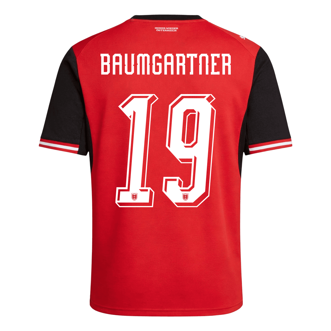 BAUMGARTNER #19 Men's Austria World Cup 2026 Home Soccer Jersey product view 9