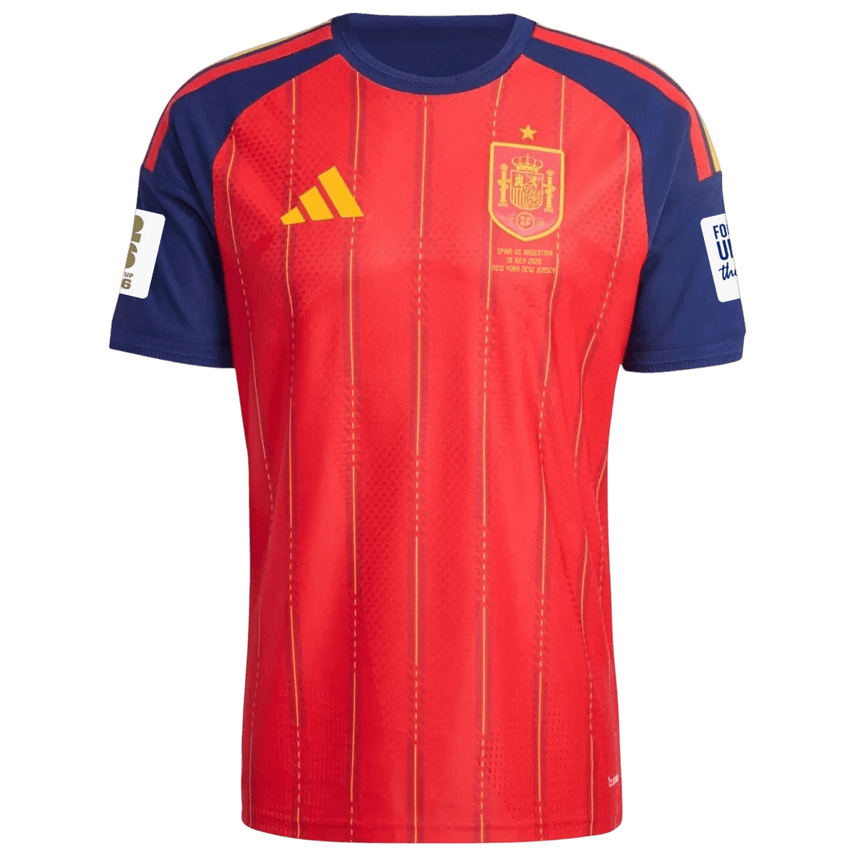 Men's Spain World Cup 2026 Player Version Home Soccer Jersey - Final Match Edition (With Patches) product view 1