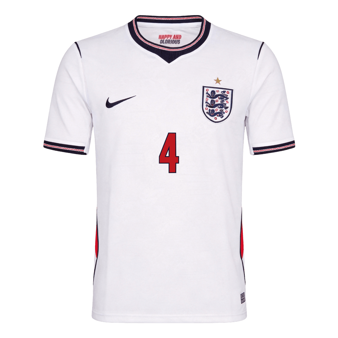 RICE #4 Men's England World Cup 2026 Home Soccer Jersey product view 2