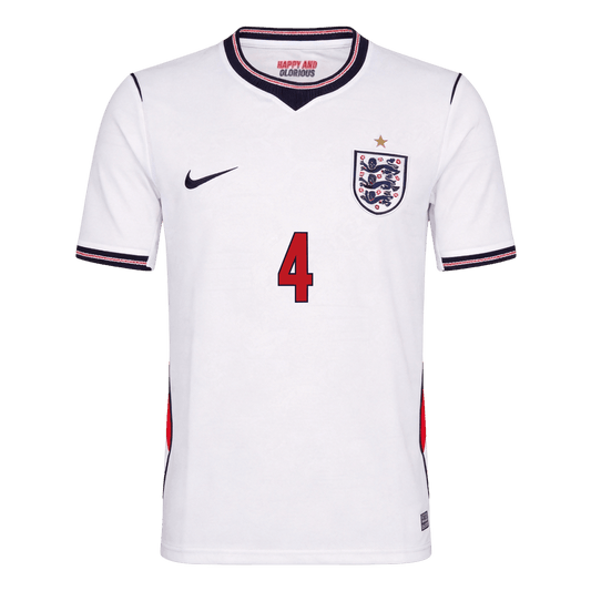RICE #4 Men's England World Cup 2026 Home Soccer Jersey product view 2