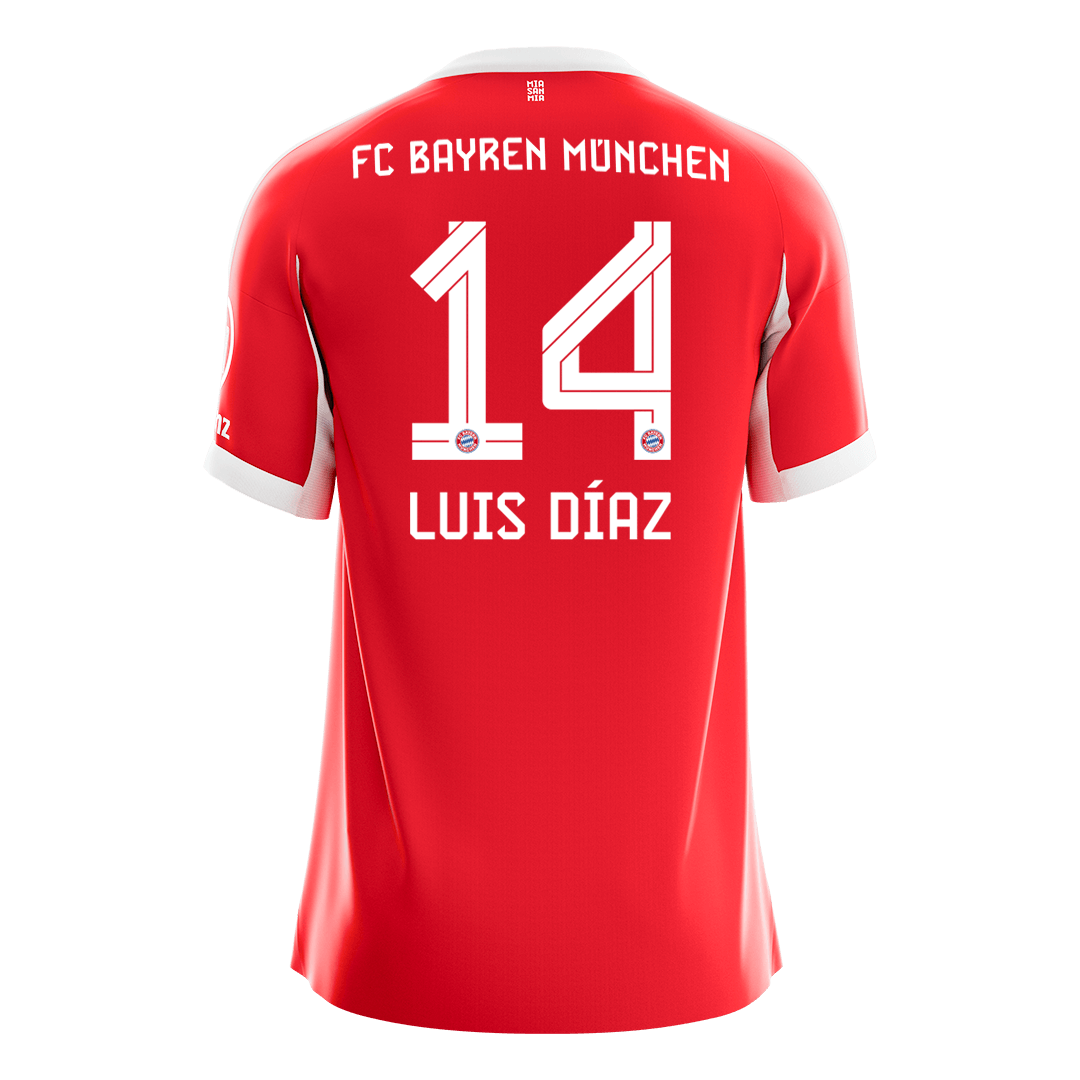 LUIS DÍAZ #14 Men's Bayern Munich 2025/26 Home Soccer Jersey Premium product view 10