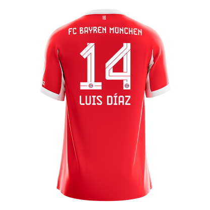 LUIS DÍAZ #14 Men's Bayern Munich 2025/26 Home Soccer Jersey Premium product view 10
