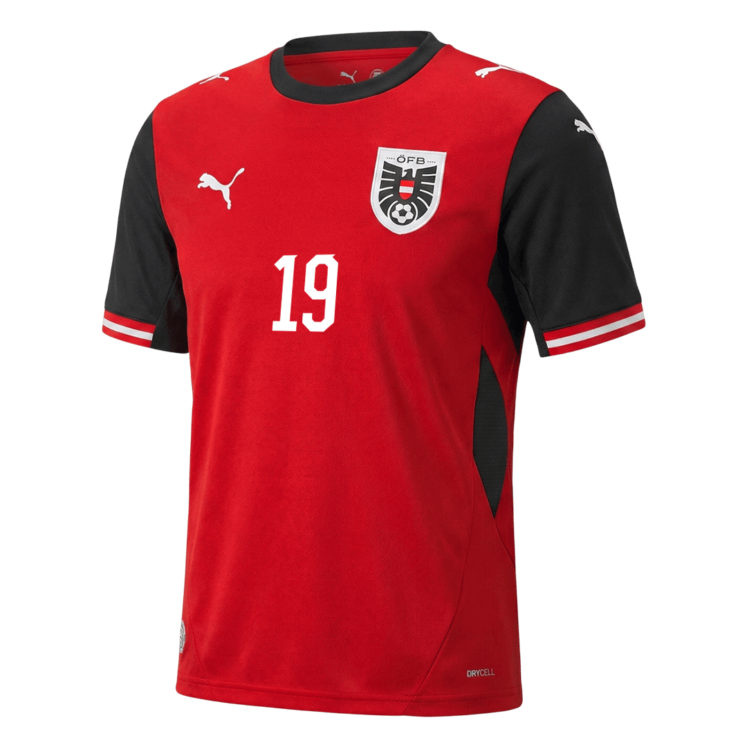 BAUMGARTNER #19 Men's Austria World Cup 2026 Home Soccer Jersey product view 10