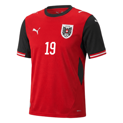 BAUMGARTNER #19 Men's Austria World Cup 2026 Home Soccer Jersey product view 10