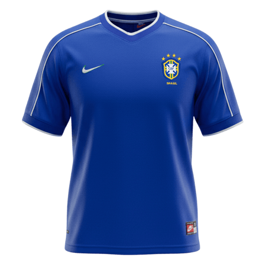 Retro Men's Brazil 1998 Away Soccer Jersey product view 1