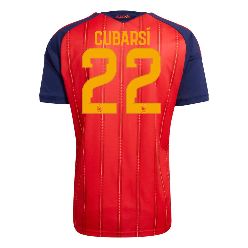 CUBARSÍ #22 Men's Spain World Cup 2026 Player Version Champion Edition Home Soccer Jersey product view 3