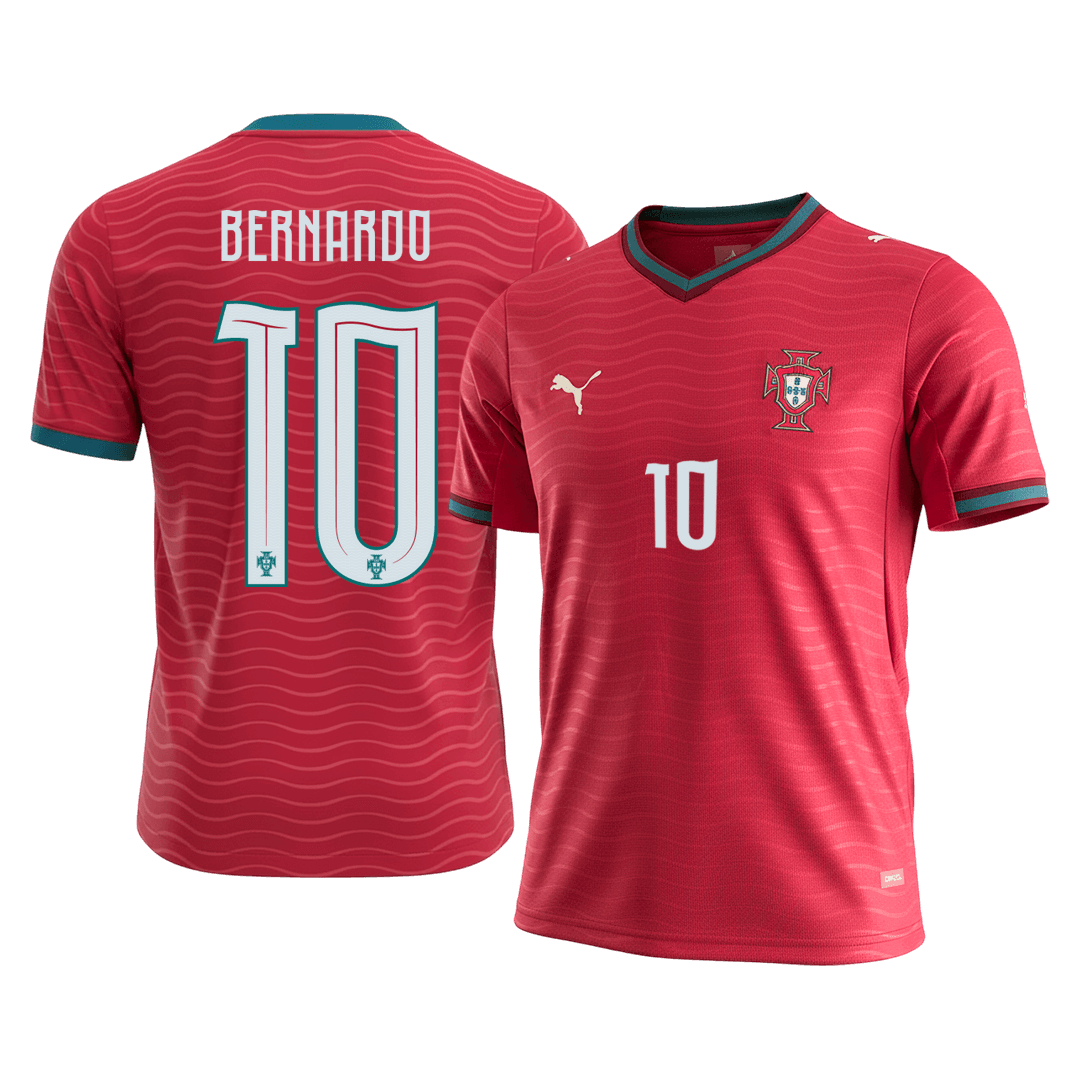 BERNARDO #10 Men's Portugal World Cup 2026 Home Soccer Jersey product view 1