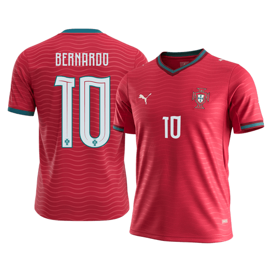 BERNARDO #10 Men's Portugal World Cup 2026 Home Soccer Jersey product view 1