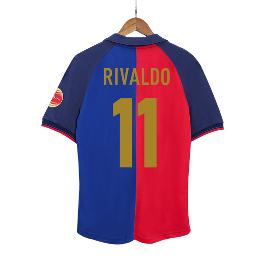 Retro RIVALDO #11 Men's Barcelona 1999/00 Home Soccer Jersey product view 1