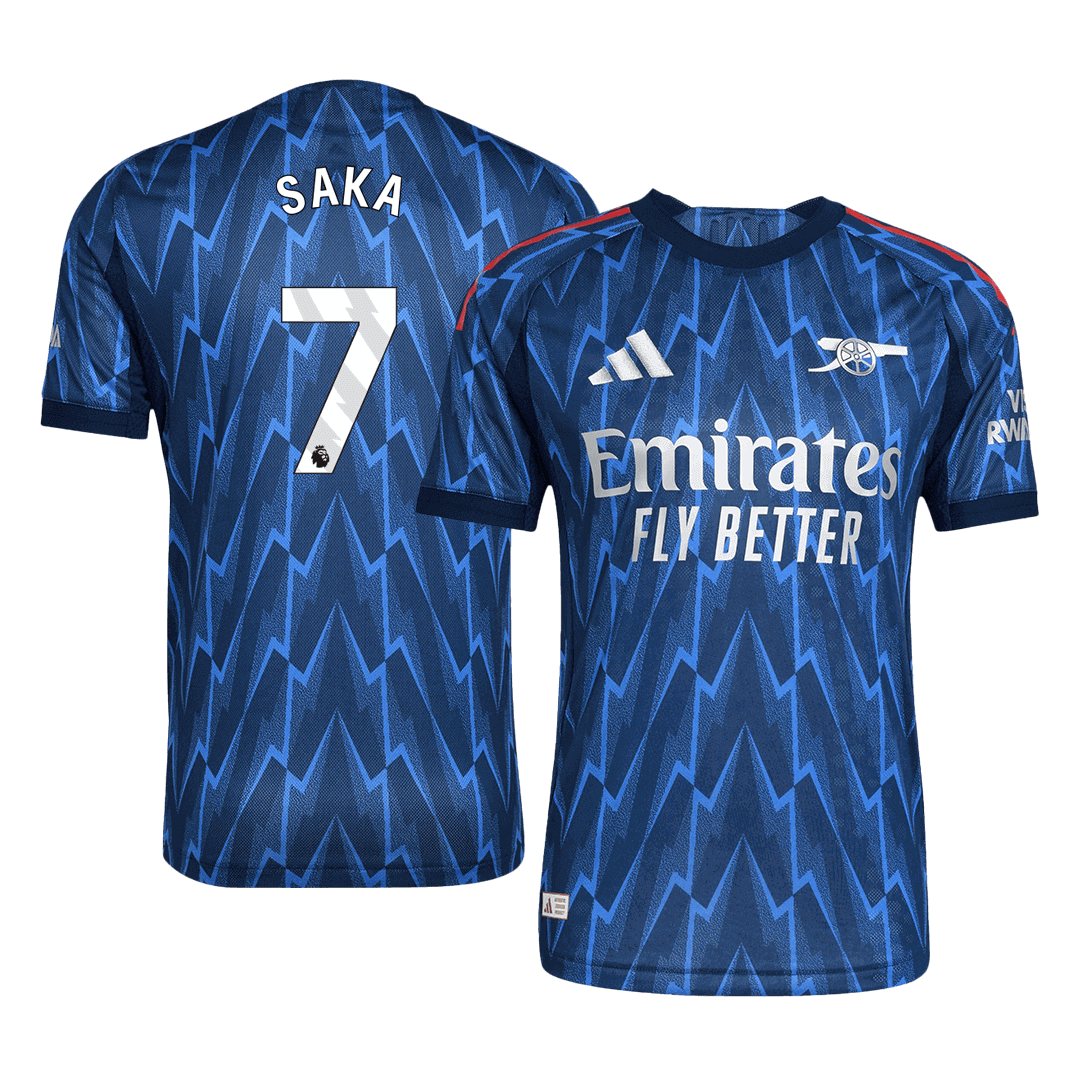 SAKA #7 Men's Arsenal 2025/26 Player Version Away Soccer Jersey - Slim Fit product view 1
