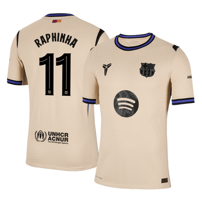 RAPHINHA #11 Men's Barcelona UCL 2025/26 Player Version Away Soccer Jersey - Slim Fit product view 1