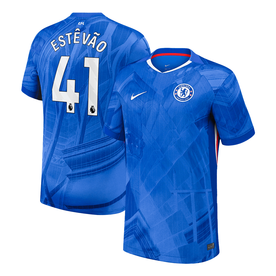 ESTÊVÃO #41 Men's Chelsea 2025/26 Home Soccer Jersey Premium product view 1