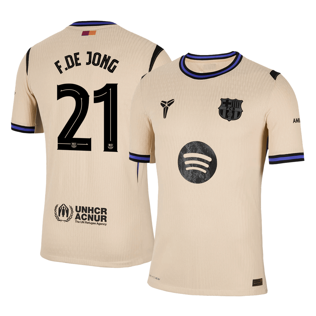 F.DE JONG #21 Men's Barcelona UCL 2025/26 Player Version Away Soccer Jersey - Slim Fit product view 1