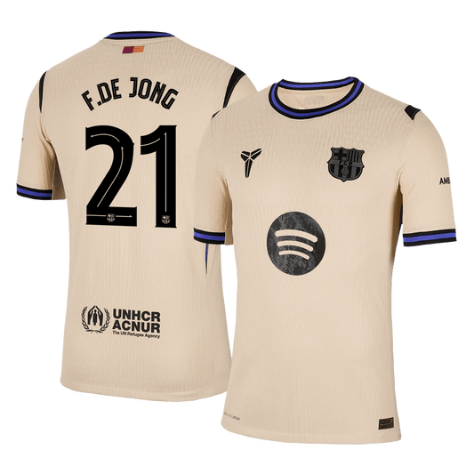 F.DE JONG #21 Men's Barcelona UCL 2025/26 Player Version Away Soccer Jersey - Slim Fit product view 1